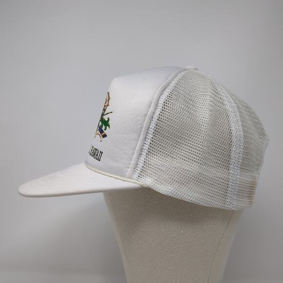 Northshore, Hawaii Snapback Trucker Hat White One Size Adjustable Rope KC - Picture 3 of 9